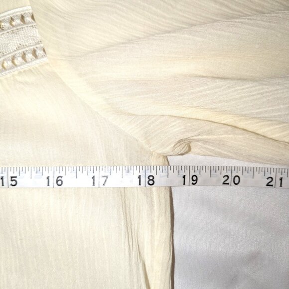 NWT Kivari | "Tana" Cotton Button Front Crochet Detail Blouse in Cream | Size 2* - Picture 13 of 14